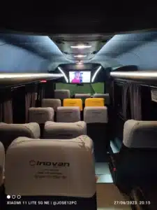 Interior do micro onibus